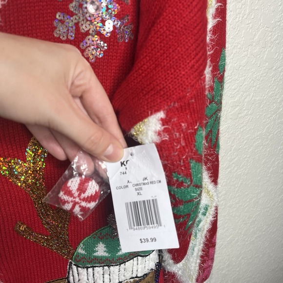 NWT NEW Womens Jollidays Reindeer Button Front Cardigan Christmas Ugly Tacky XL - Picture 5 of 13